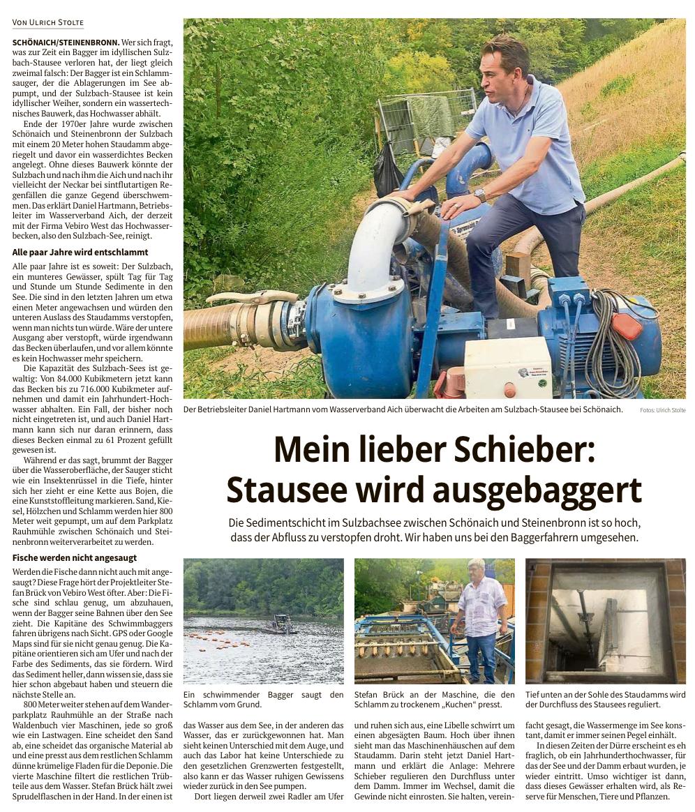 Stausee wird ausgebaggert